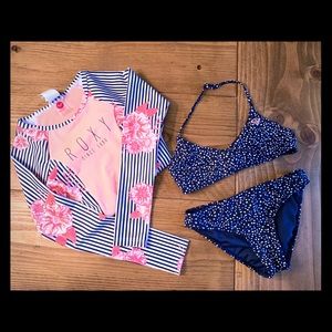 Girls Roxy bikini with rash guard